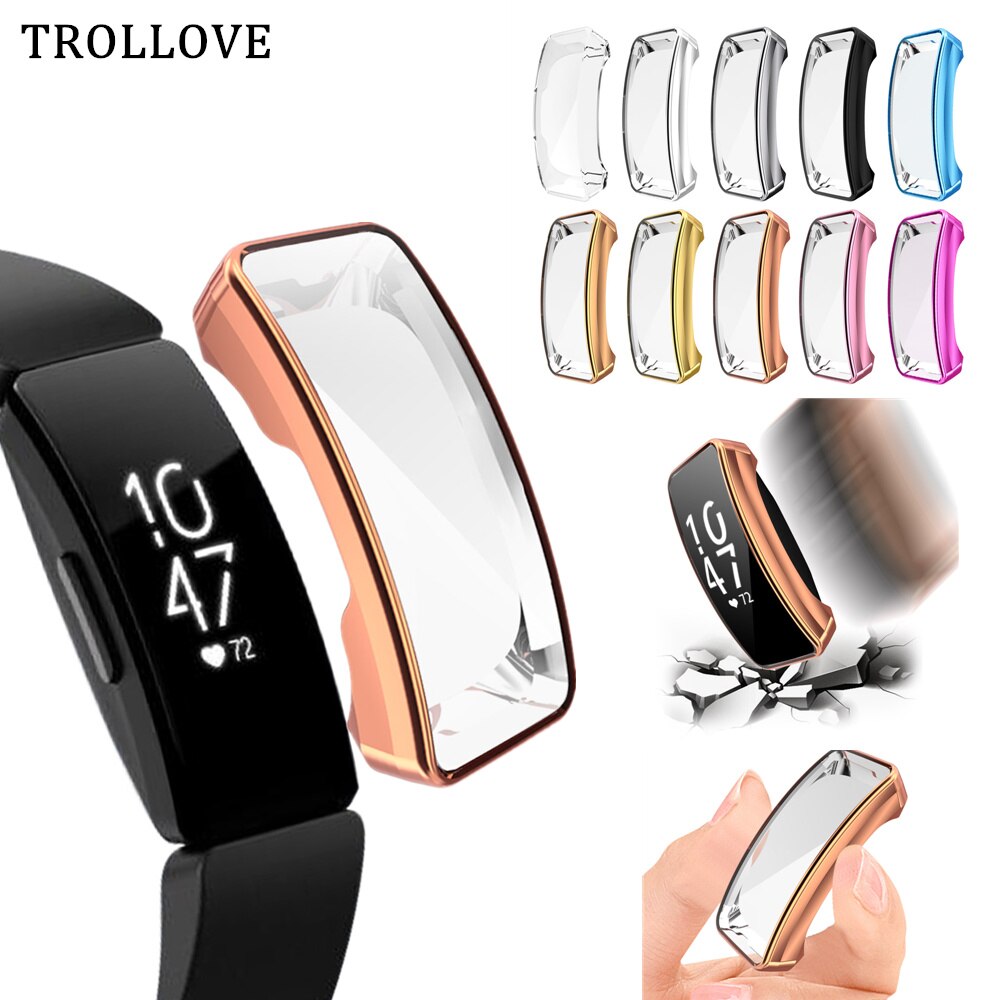 Transparante Cover voor Fitbit Inspire HR Soft Clear TPU Screen Protector Case voor Fitbit Inspire Smart Horloge Band Accessoires