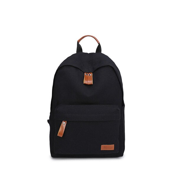 Scione Frauen Mini Reise Rucksack Taschen Für Frauen Einfarbig lässig Leinwand Tasche Schule Taschen Für Teenager Mädchen: Schwarz