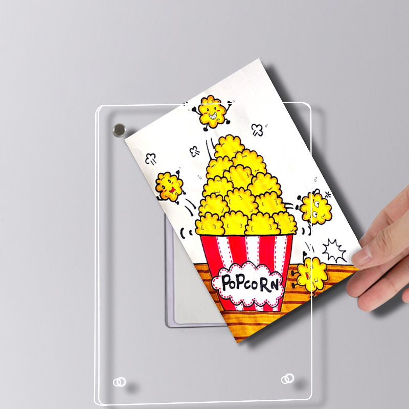 Acrylic Suspended Photo Frame Children'S Painting Wall Hanging Free Punch Nail Display Artwork Mounting Frame Display Frame