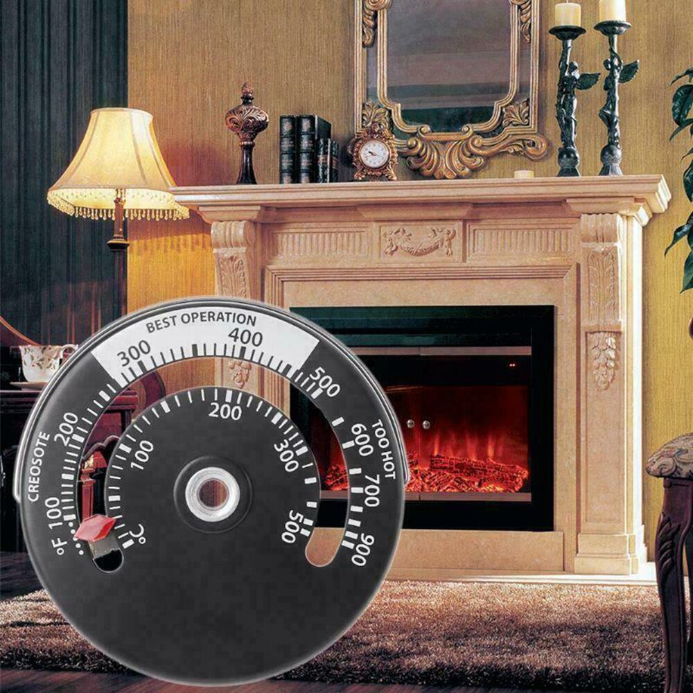 Wood Stove Pipe Thermometer Burner Stove Pipe Fireplace Heat Gauge 63*9mm