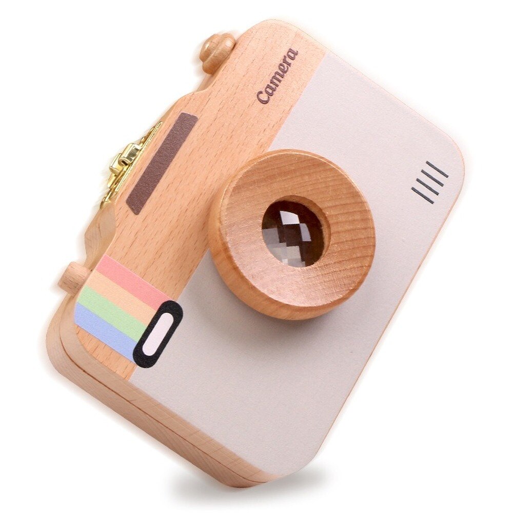 Wooden Baby Teeth Box Baby Tooth Keepsake Box Camera Shaped Wooden Container Storage Teeth Kids Tandendoosje Caja Dient