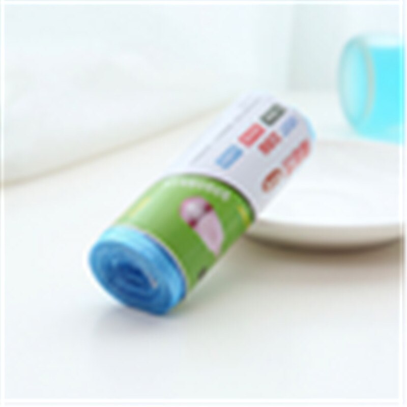 Functional 20PCS Rubbish Garbage Bin Liners Kitchen Toilet Black Waste Trash Bags Kit With Handle: Blue