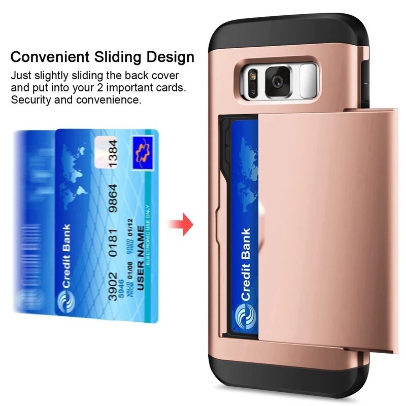 For Samsung Galaxy S8 S8 Plus S8+ Samsung S 8 S8plus Case Cover Protective Credit Card Holder ID Slot Coque Cover Funda Capa