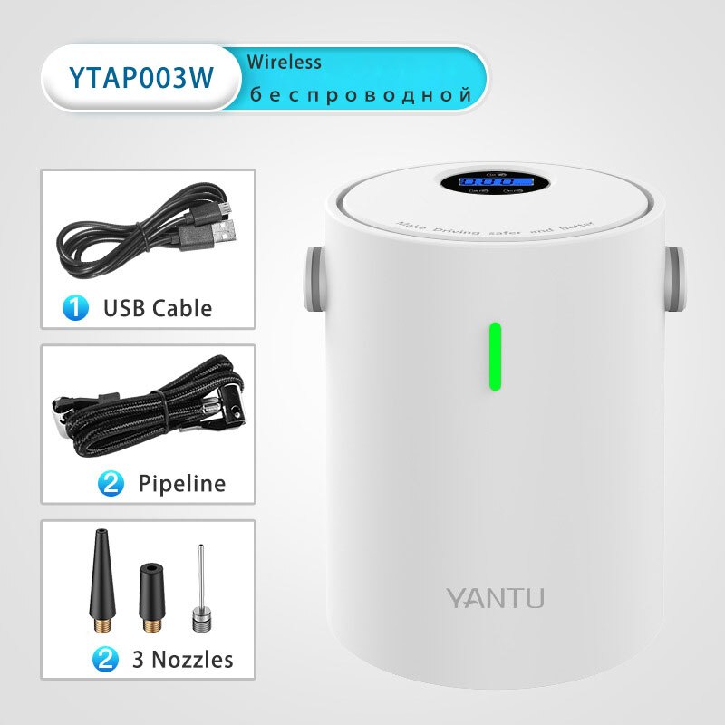 12V 150PSI Digital Car Air Compressor Portable Mini Car Tyre Inflator Air Pump Rechargeable for Auto Emergency Motorcycle Ball: Wireless white