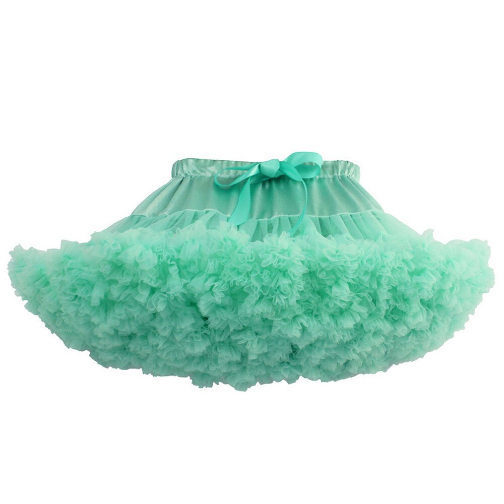 Navidad niñas mamá hija bebé niñas faldas tutu de princesa niños tul Pettiskirt Mini vestido: Mint Green