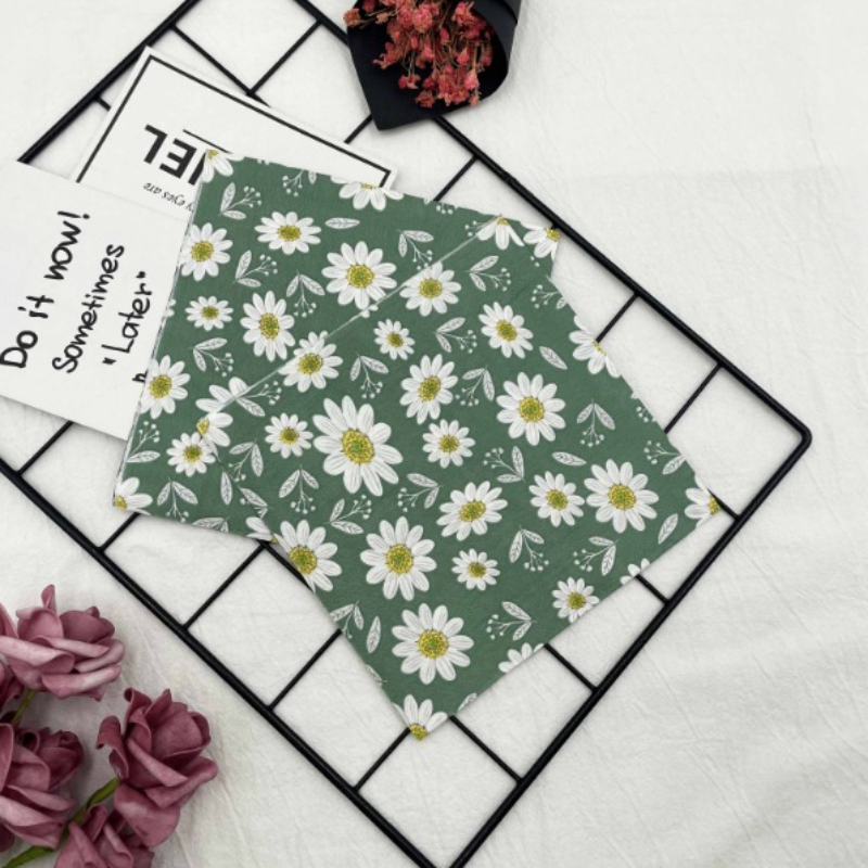 Kleurrijke Bedrukte Servetten Groene Bloemen Vierkante Mond Doek Servetten Hotel Bruiloft Tafel Setting Bloempapier Wegwerp Placemats