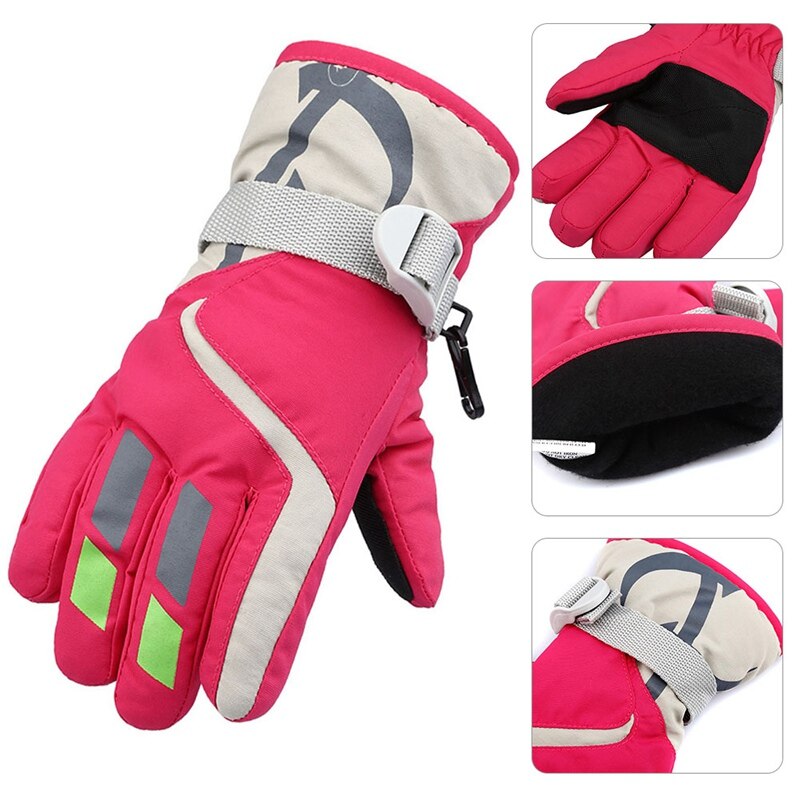 Children's Outdoor Skiing Riding Gloves Winter Thickening Warm Hiking Waterproof Non-Slip Windproof Snow Gloves
