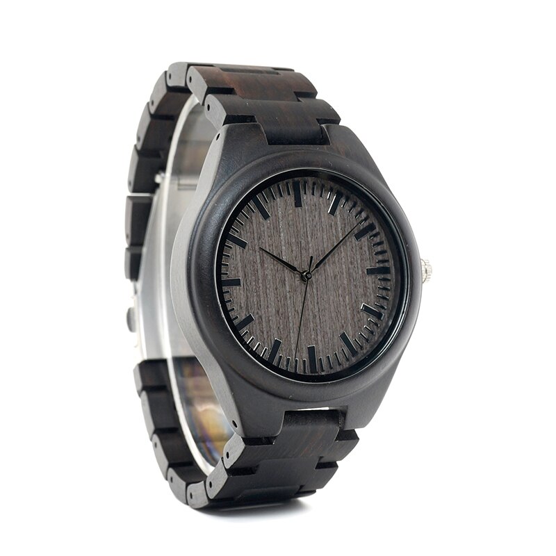 Bobo Vogel WO08 Hout Horloge Ebbenhout Houten Quartz Horloges Voor Mannen Horloge In Houten Doos