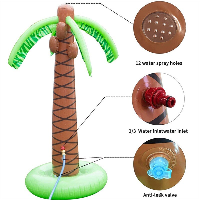 Coconut Tree Water Spray Toy for Family Games Fountain Water Sprinkler Toy Inflatable Palm Tree Spray Toys Water Play