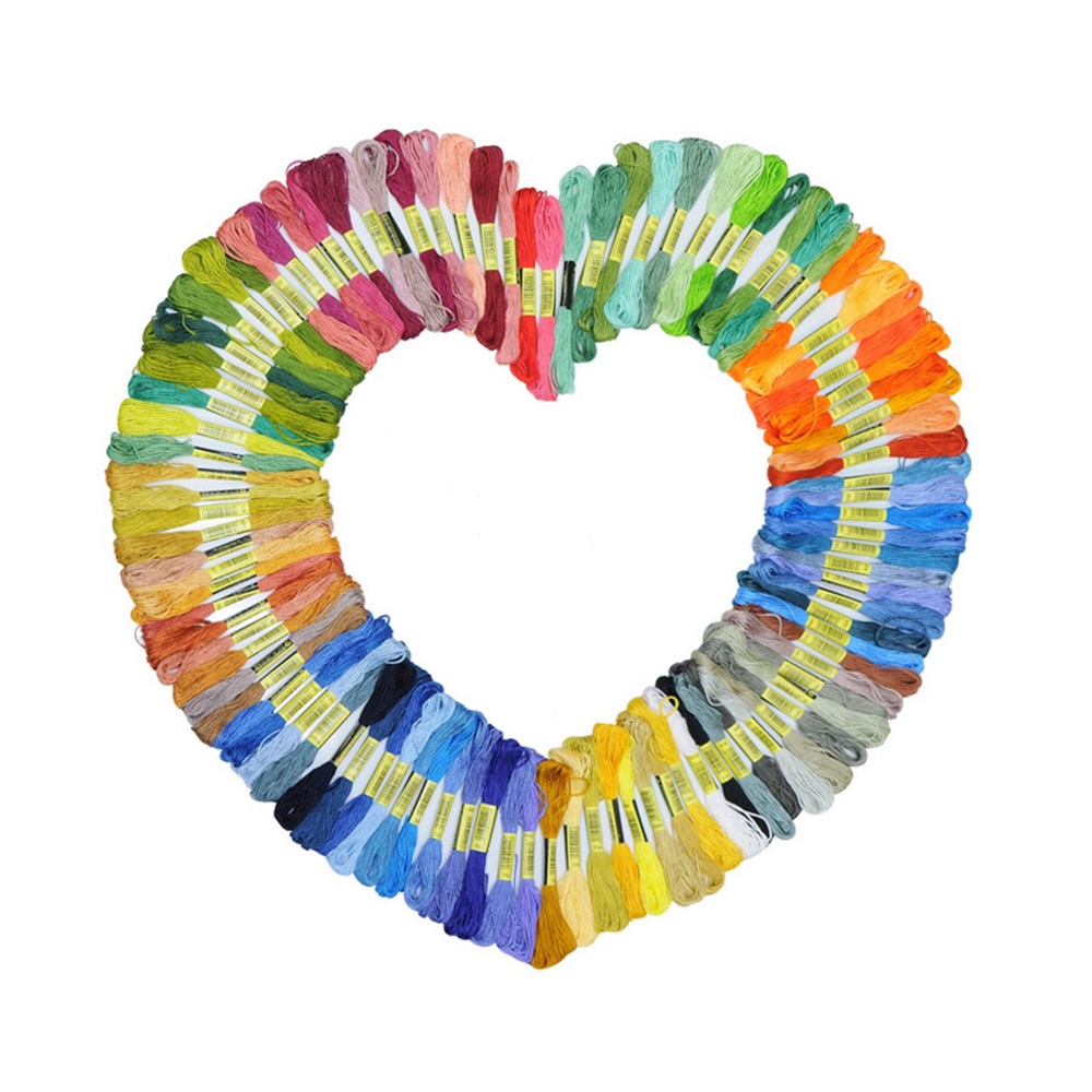 50 Pcs Random Color Embroidery Line Thread DIY Silk Line Branch Threads Similar Thread Floss Skein Cross Stitch Thread