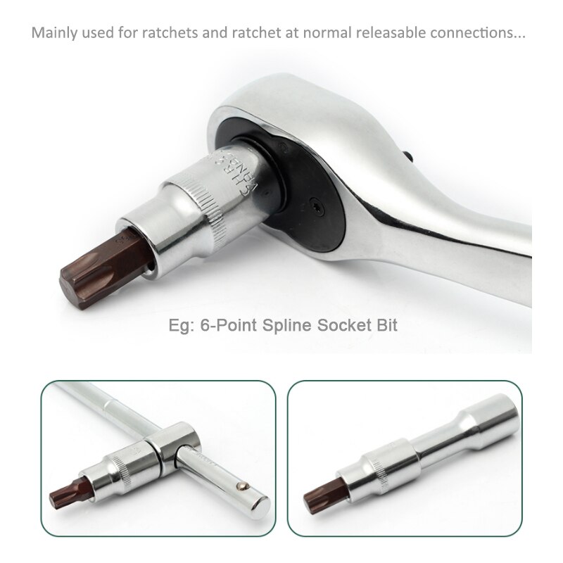 1Pcs 1/2 inch Square Drive 12-Point Spline Socket Bit M5 M6 M8 M10 M12 M14 M16 M18 Torx Screwdriver Bit Auto Repair Hand Tools