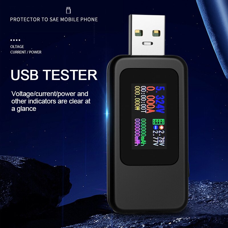 Voltmeter Ampèremeter DC4-30V USB-tester met twee kleuren(white