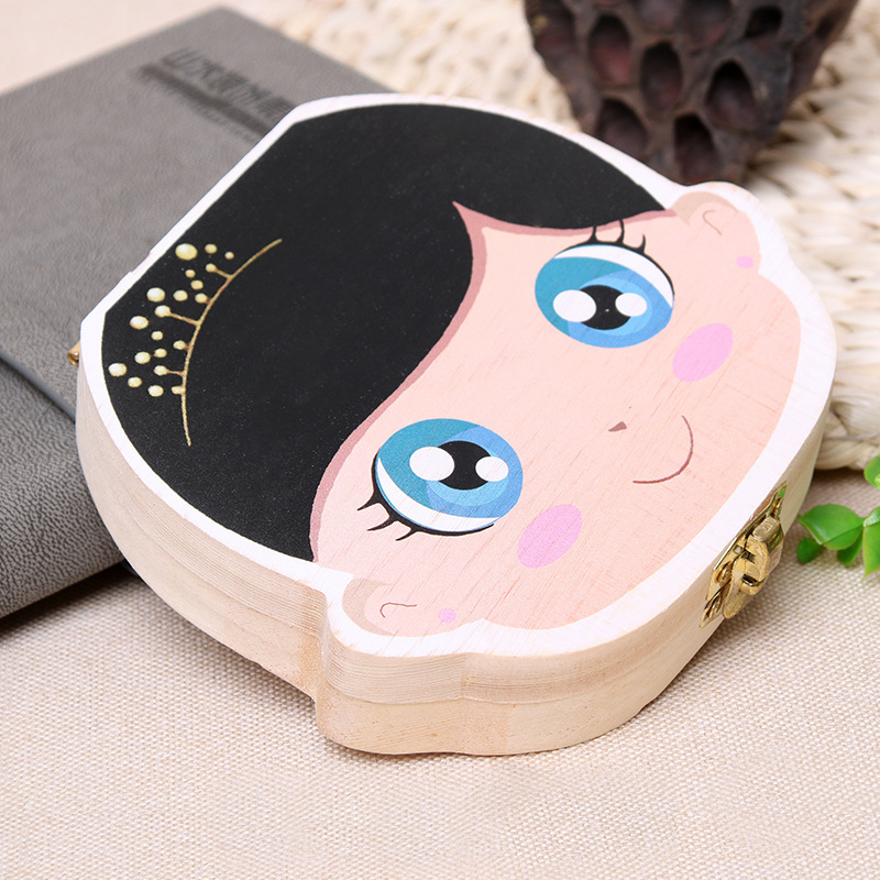 Caja de almacenamiento para dientes de bebé, caja de madera para guardar texto, caja de almacenamiento para guardar dientes de leche, caja organizadora para bebés, caja organizadora para dientes de leche