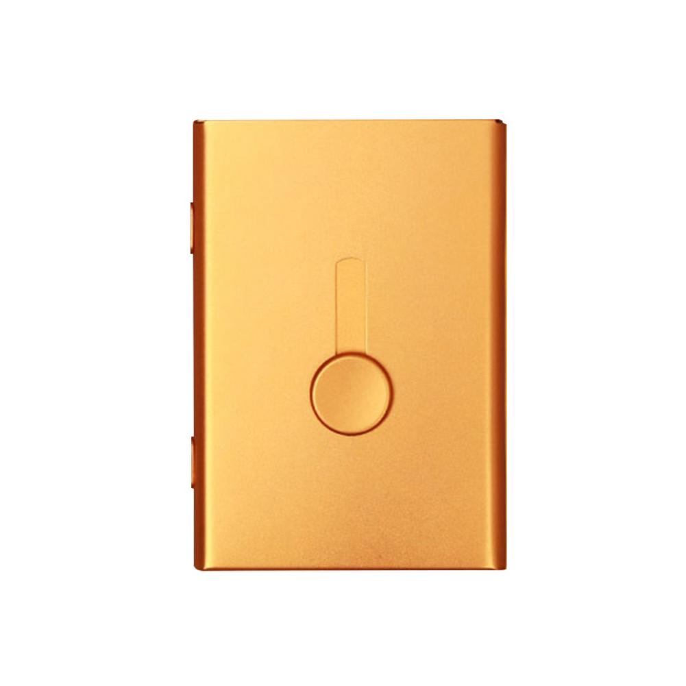 Visitkort indehaver hånd push kort sag bankkort medlemskab pakke metal ultra tynd visitkort emballage boks arrangør: Guld