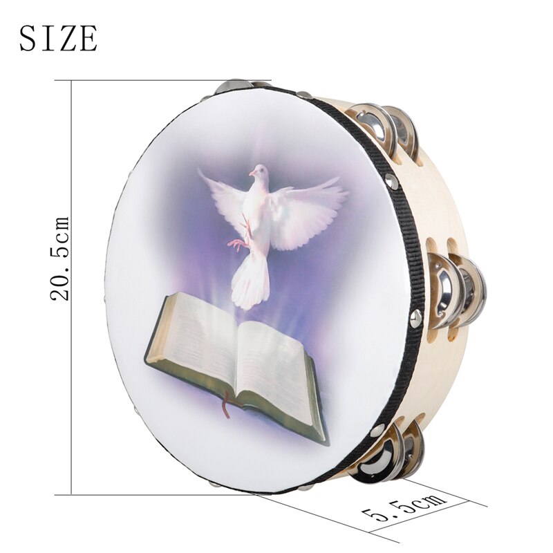 Eight-inch Double-layer Hand Tambourine Orff Hand Bell Education Equipment Musical Instrument