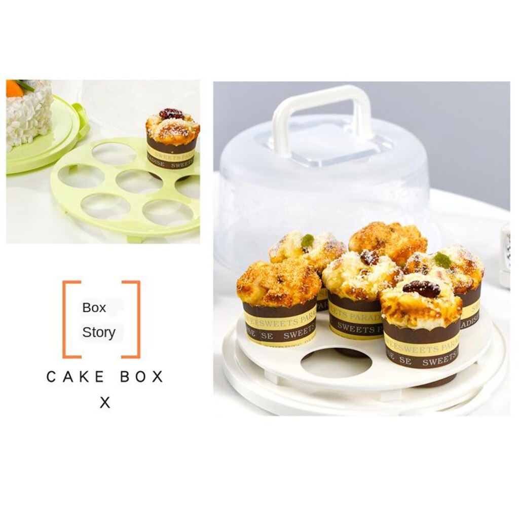 Cake cupcake muffin houder met opvouwbare handgreep doorschijnende koepel