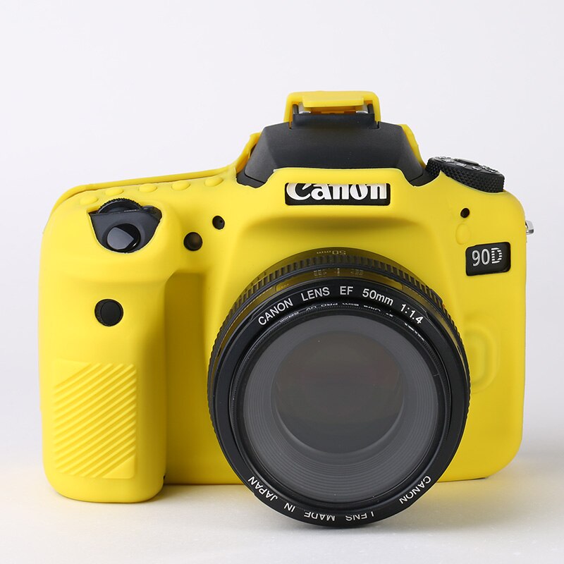 Soft Silicone Rubber Armor Skin Case DSLR Camera Body Cover Protector Bag For Canon EOS 60D 77D 80D 90D: 90D Yellow