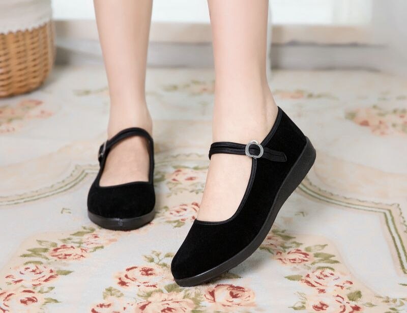 Old Beijing cloth shoes women shoes black soft bottom comfortable work hotel non-slip square dancing shoes