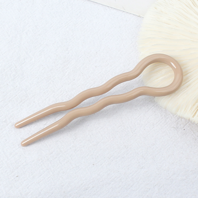 Retro moño para el cabello en forma de U palillos para el cabello Clip pasadores horquillas mujer niñas cola de caballo cabeza de albóndiga accesorios para el cabello dulces: Gris