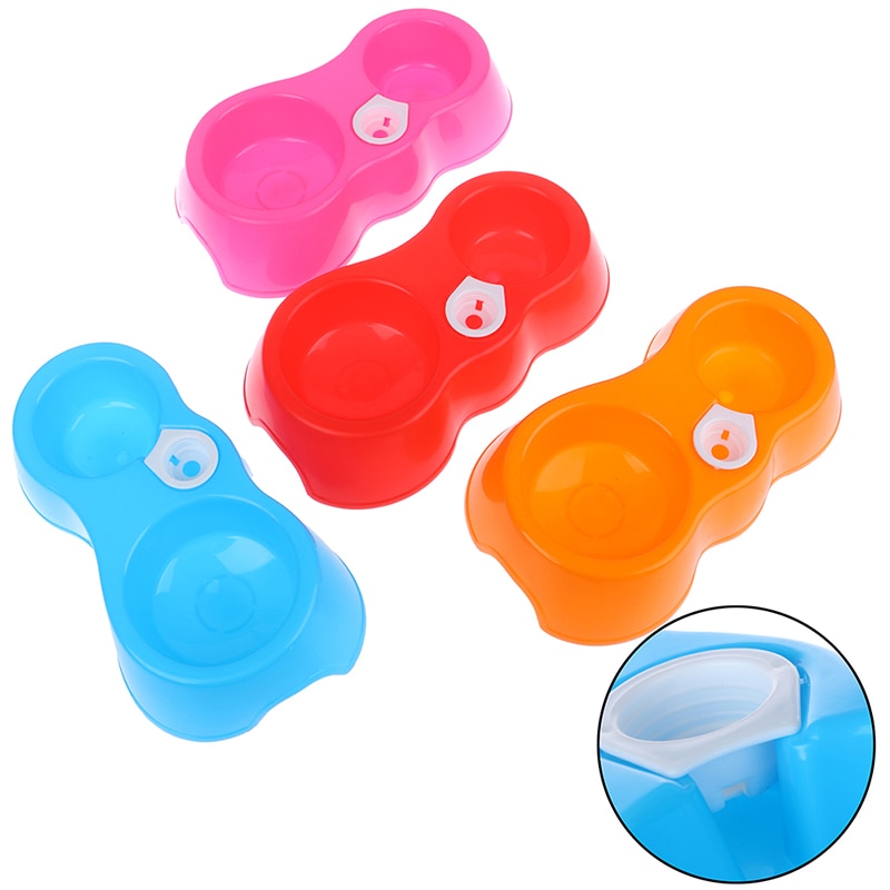 1pcs Dual Port Dog Cat Pets Automatic Water Dispenser Feeder Bowl Utensils Pet Drinking Water Feeder Bowl