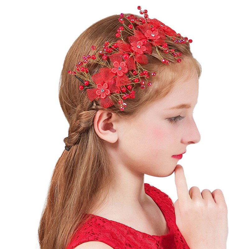 Children\'s Crown Headdress Princess Girls Crown Headband Cute Crown Crystal Flower Wedding Party Accessories Photography Props
