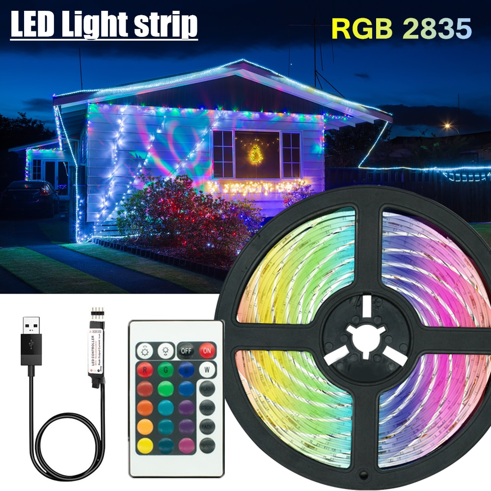 5V 2835 Led Strips Decoratie Verlichting Usb Infrarood Afstandsbediening Lint Lamp Voor Festival Party Slaapkamer Rgb Backlight