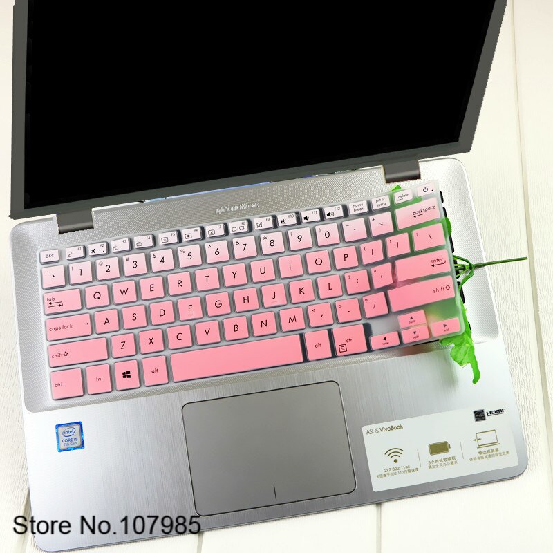 14 inch Laptop Keyboard Cover Protector For ASUS Vivobook S14 E406 E406MA E406M Q405Q 405UA Q405U X405U TP401 TP401MA S4000UA: Gradualpink