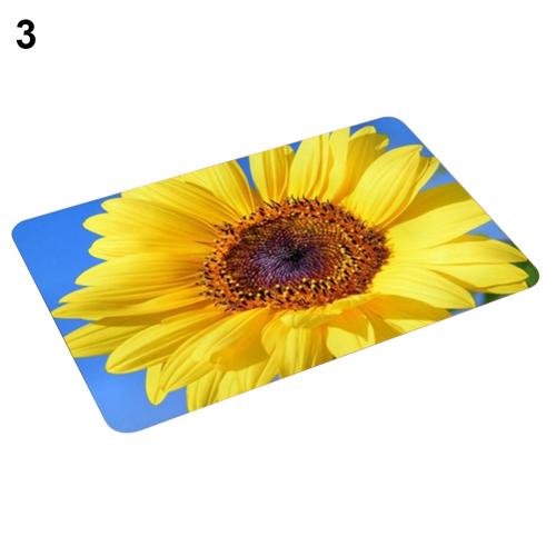 Sunflower Flannel Non-slip Water Absorption Door Mat Carpet Floor Bathroom Decor: 3