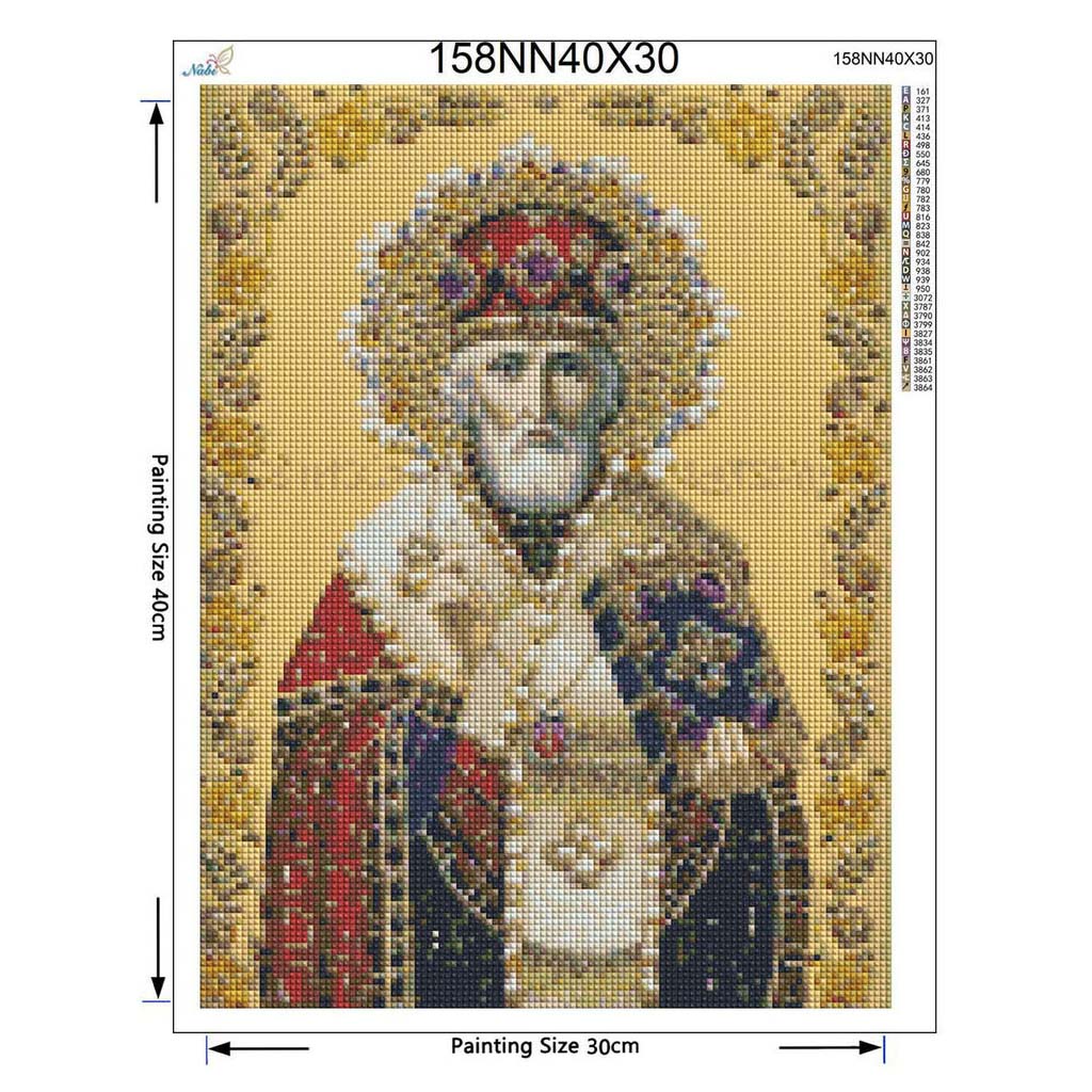 DIY diamond painting cross stitch religion St. Nicholas icon diamond embroidery 5D Inlaid decorative painting