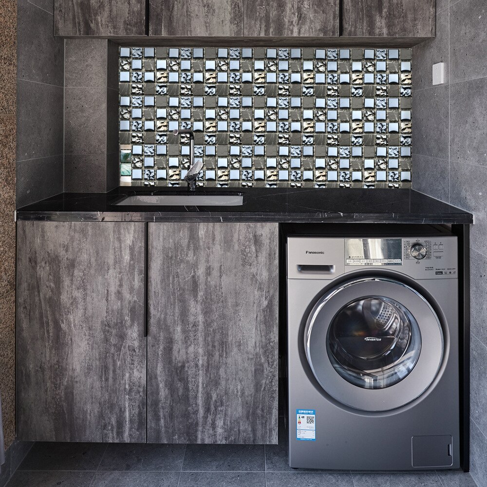 10 kpl pvc itseliimautuva 3d seinälaattatarraa vedenpitävä tarra mosaiikki kylpyhuone keittiö tee-se-koriste öljynkestävä tapetti