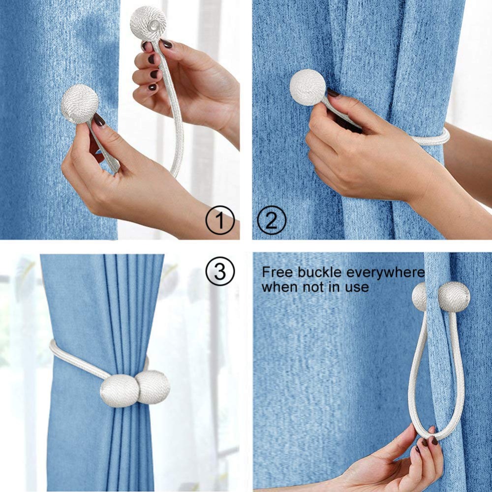 2 stuks Gordijn Gesp Magneet Bal Gordijn Vastzetmogelijkheden Terugloopsper Gesp Clips Gordijn Kerst Decoratieve Home Accessories