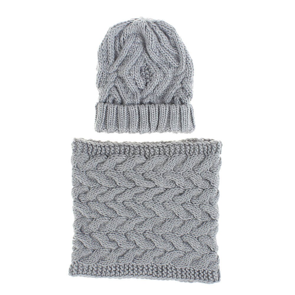 Wintersjaal muts set gebreide muts voor dames winter warme stretch gebreide muts volwassen outfit meisjes gebreide muts met sjaal  wh108d