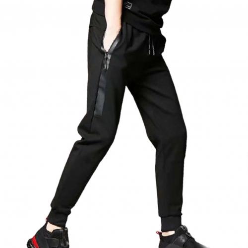 Men Plain Slim-Fit Casual Sports Sweatpants Fall Winter Thick Casual Harlan Pants Elastic Waist Lace-up Sports Trousers: XXXXXL / 2