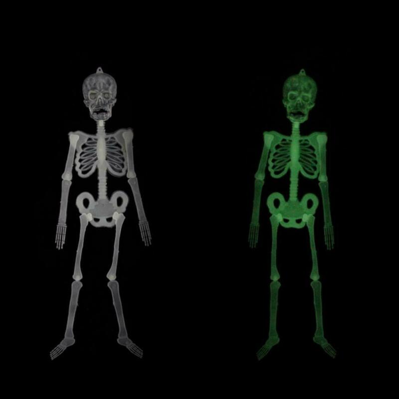 Halloween prop menneskelig skjelett lysende full størrelse hodeskalle hånd liv kroppen kropp poserbar anatomi modell fest festival dekorasjon