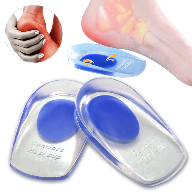 Silikon-Gel-Einlegesohlen, Schmerzheilungskissen, Knochensporn, Schmerzlinderung, Fersenpolster, verdickte, weiche, halbgroße Schuhsohle, Einlegesohle, Fersenpolster