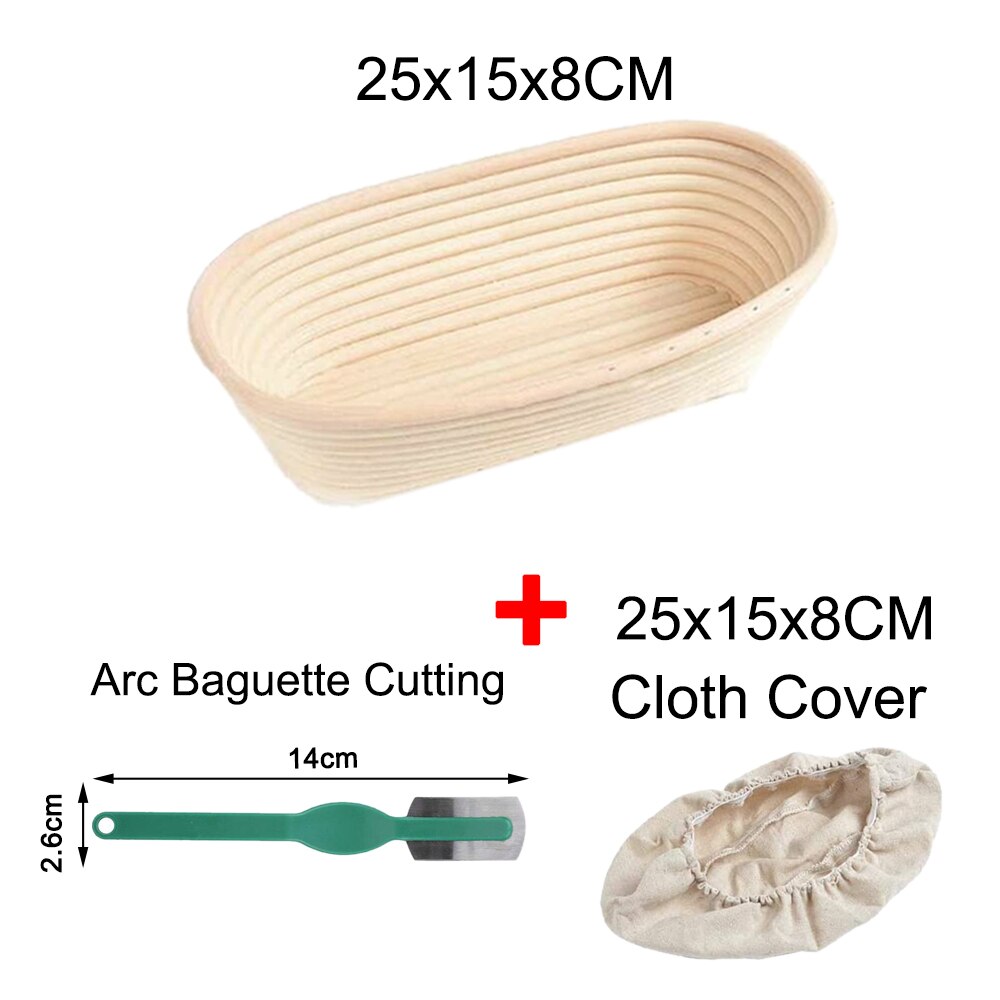 Bröd jäsning rotting korg proofing land bröd banneton baguette deg korgar förvaringsbehållare flätade korg tillbehör: 25 x 15 x 8cm