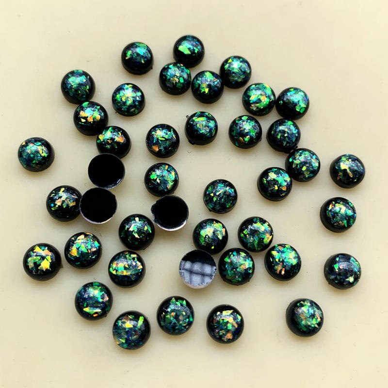 Mode Abs Kralen Half Ronde Plaksteen Resin Plakboek Voor Art Diy Sieraden Maken Kleding Decoratie 4*6Mm 100pcs -Z802