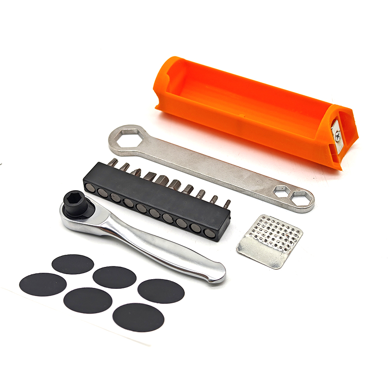 Bicycle Hidden Repair Tools Outfit For Brompton Magnet Frame Inner Storage Bag And Wrench Bicycle Mounting Repair Box: Khaki