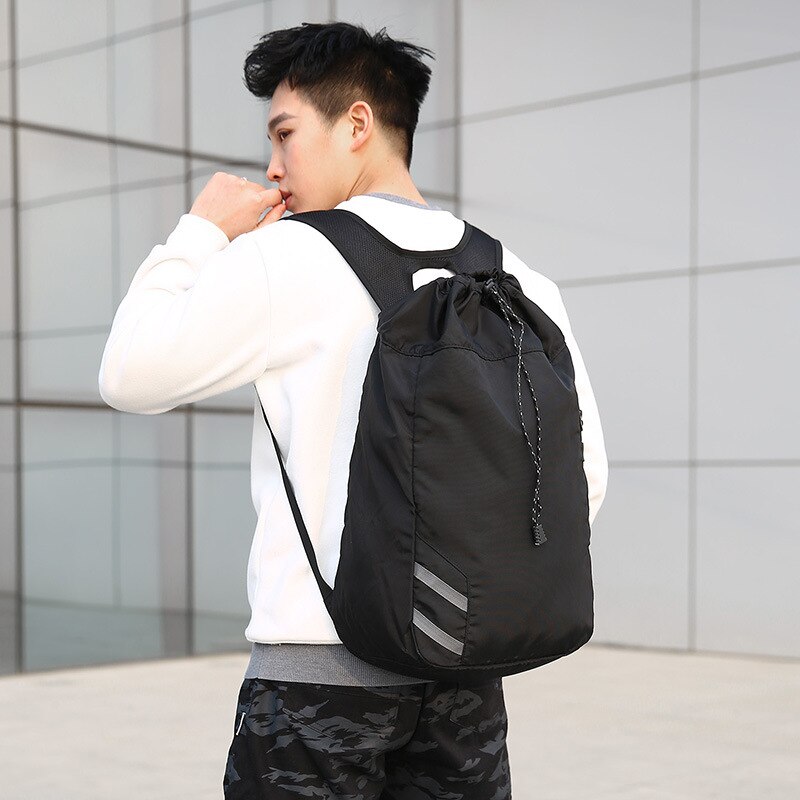 waterproof drawstring gym bag training lightweight sports backpack drawstring pocket backpack football basketball bag unisex