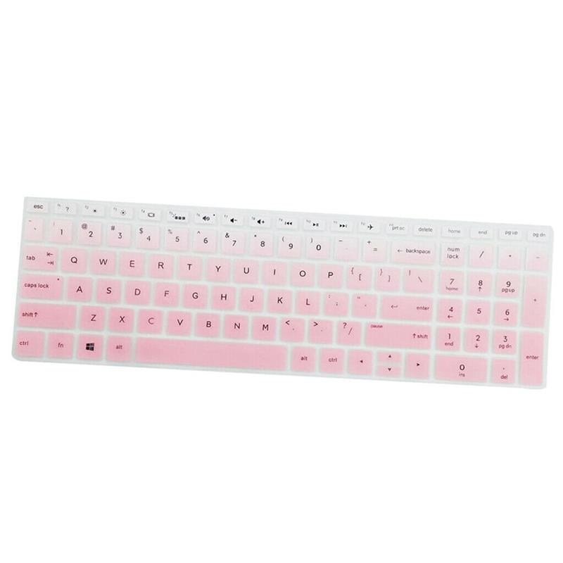 Rainbow Color Waterproof Laptop Keyboard Protective Film Silicone Keyboard Protective Cover Suitable for HP 15.6inch BF Keyboard: Pink
