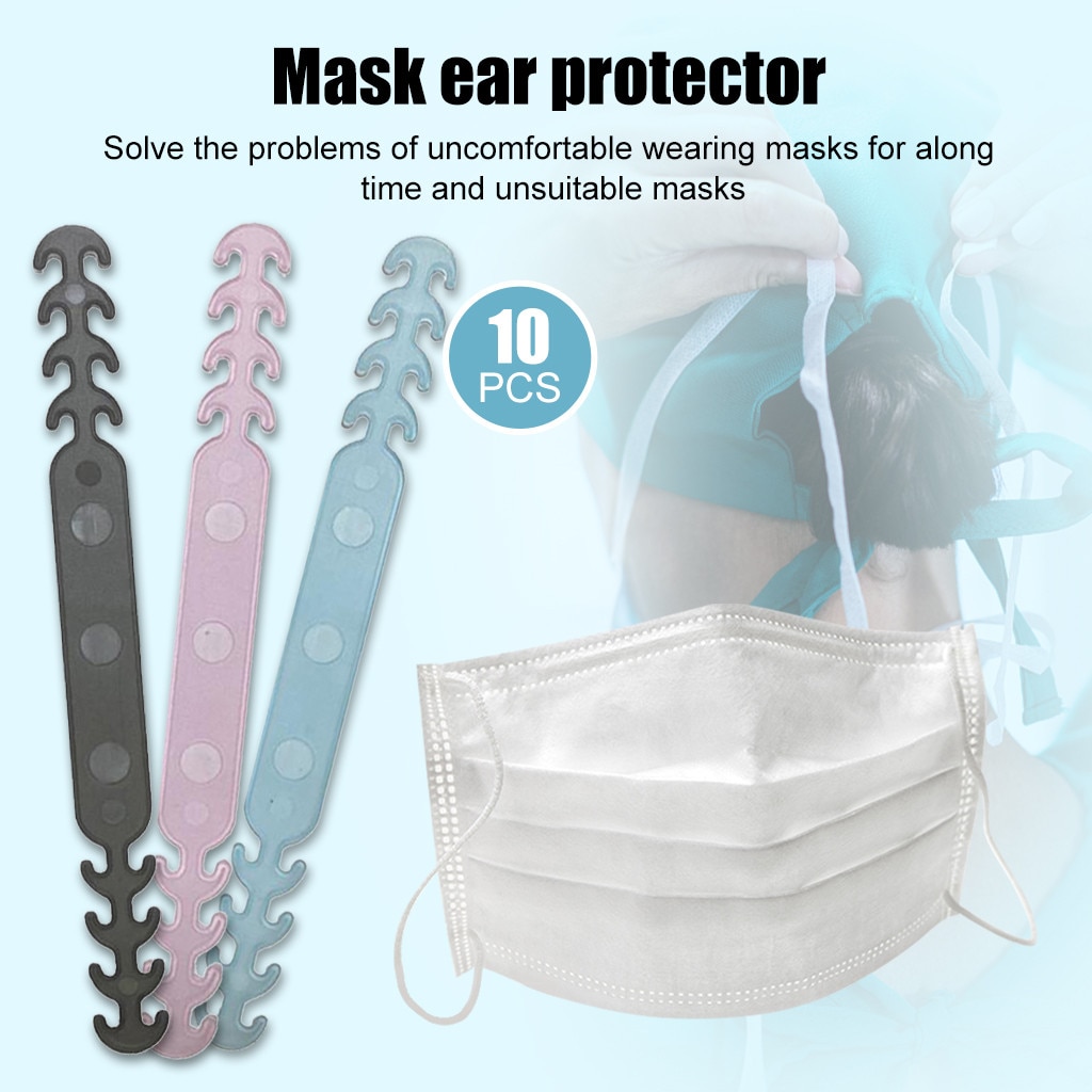10pcs Silicone Face Mask Ear Saver Clip Adjustable Mask Strap Hook 3 Levels Mask Extender Retainer Clip For Children Adult#CH