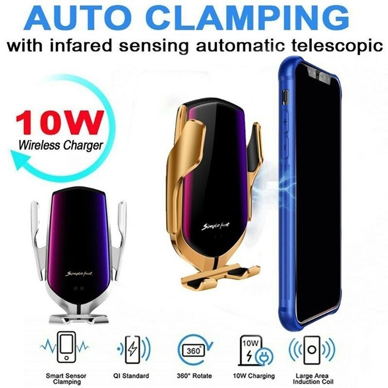 10W Car Phone Holder Qi Wireless Charger For iPhone 11 Pro XS MAX XR X 8 Plus Simplefast Fast Charging For Samsung S10 Note 10