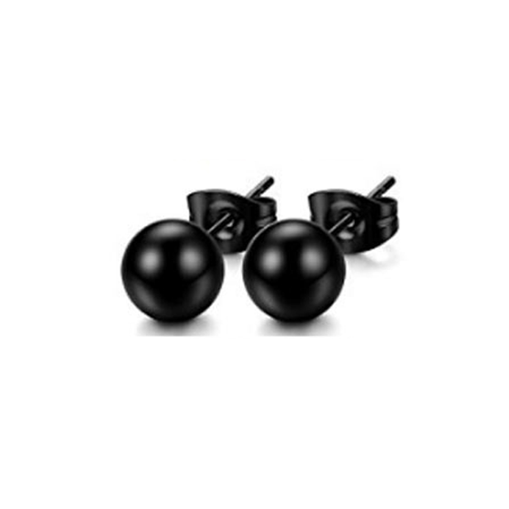 1 Pair Black Stud Earrings Mens Earrings Stainless Steel Black Earrings for Men Women Jewelry Piercing Hoop Earrings Set: Style 17