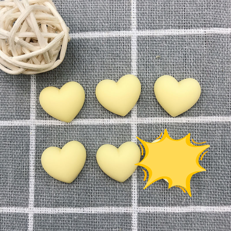 6Pcs Solid-Kleur Liefde-Vormige Hars Koelkast Magneten Leuke Magneet Koelkast Magneten Thuis Ornamenten: Yellow 5pcs