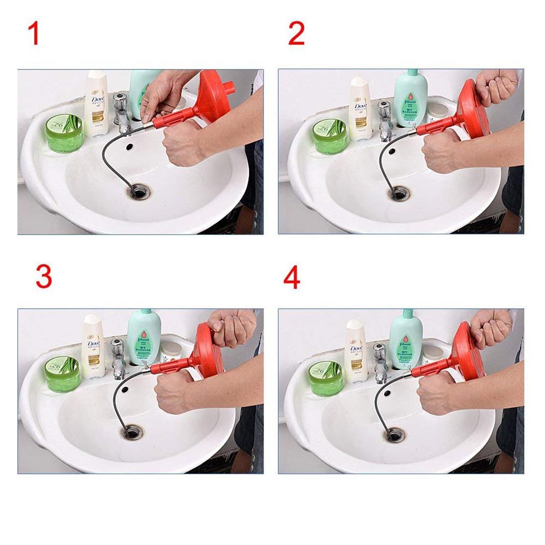 Drain Snakes Plumber Conduit Spin Thru Shower Toilet Sewer Cleaner Drain Unblocker Closet Drum Drains Auger Tool with 1/4-Inch