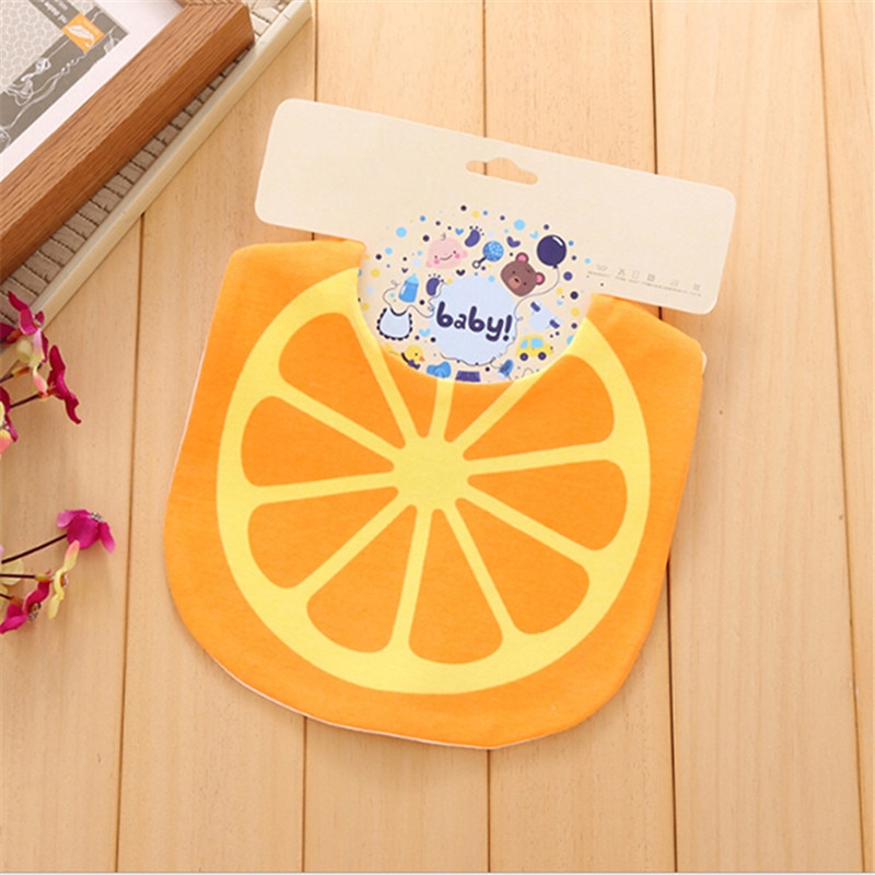 Voetbal/Watermeloen/Oranje Baby Bib Pocket Baby Speeksel Handdoek Katoen Waterdichte Bib Bib Kinderen Rijst Zak Vorm Kraag