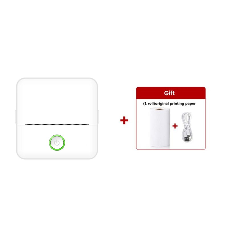 X6 mini HD portable printer sticker label Bluetooth pocket thermal printer with Rolls paper for student note inkless printing: WHITE