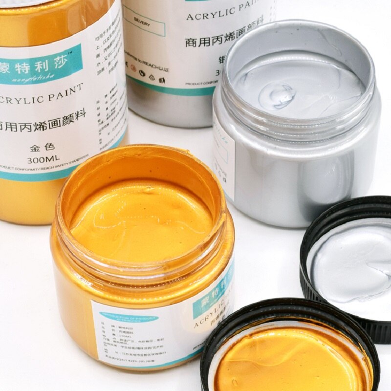 100ML Gold Paint Metallic acrylic paint,waterproof not faded for Statuary Coloring DIY hand painted graffiti Varnish Coating