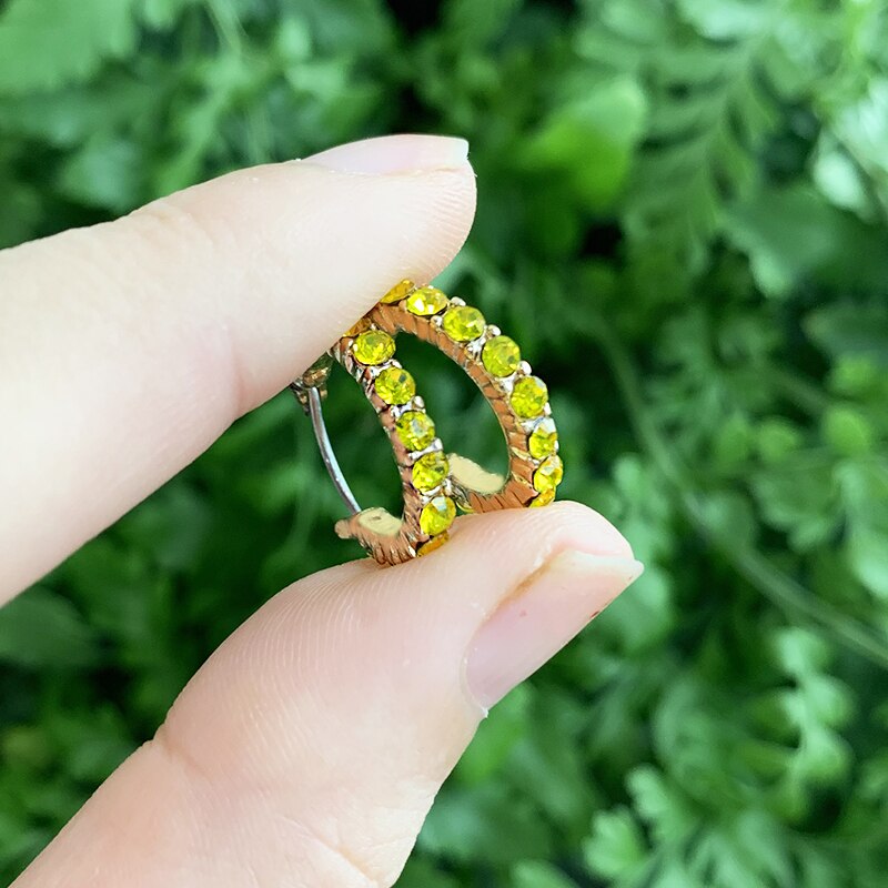 KOMi 8 Farben Boho Türkisen Verkrustete Acryl Perlen Perle U förmigen Nette Hoop Baumeln Ohrringe für Frauen Ohrringe Schmuck Brinco K6127: K6134 yellow