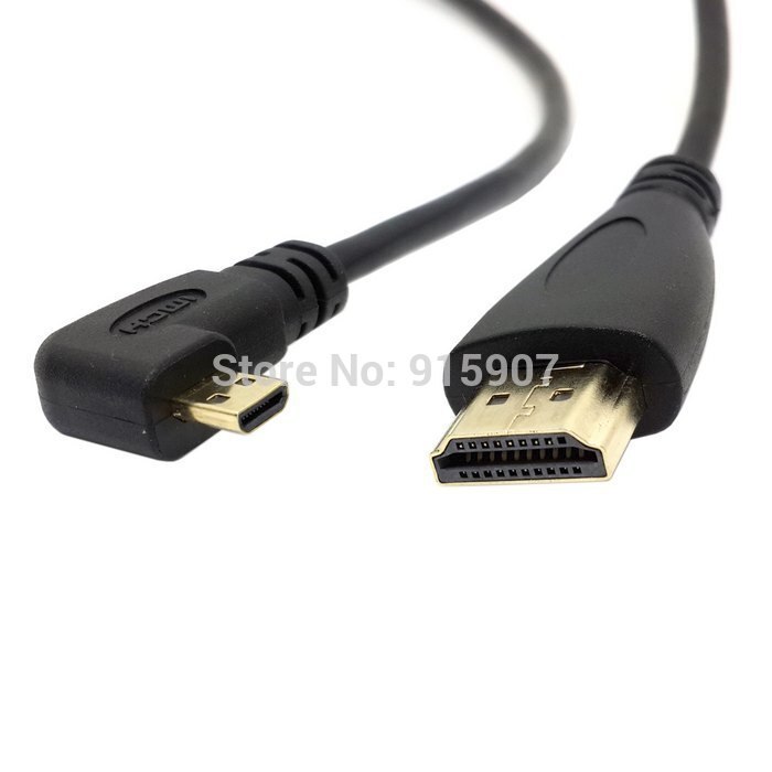 Cy Kabel Links Schuin 90 Graden Micro Hdmi Naar Hdmi Male Hdtv Kabel 50Cm Voor Mobiele Telefoon & Tablet
